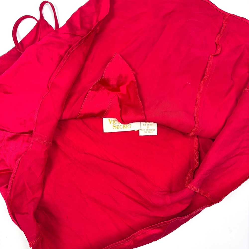 VTG 80/90s Victorias Secret Gold Label Silk Camisole Cami Womens Sz M Cherry Red - Picture 6 of 10